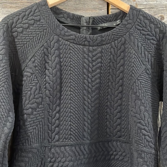 PrAna Black Jacquard Macee Knit Quilted Long Sleeve Dress - Picture 2 of 9